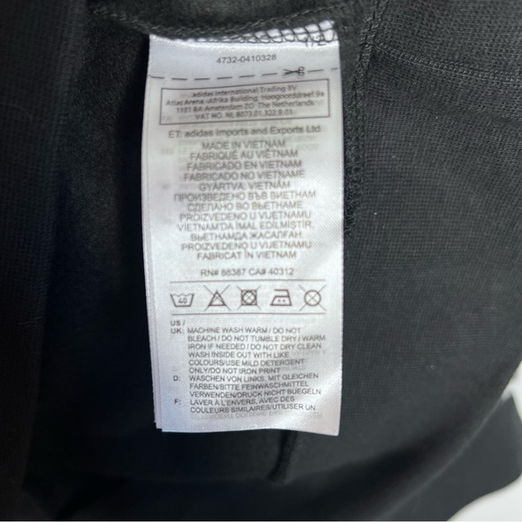 Adidas E 3S Crew FL Round-neck Sweater Unisex Black/White DQ3084 Size Large - Picture 14 of 15